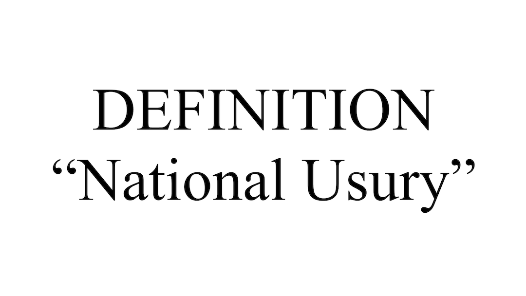 "National Usury" Definition
